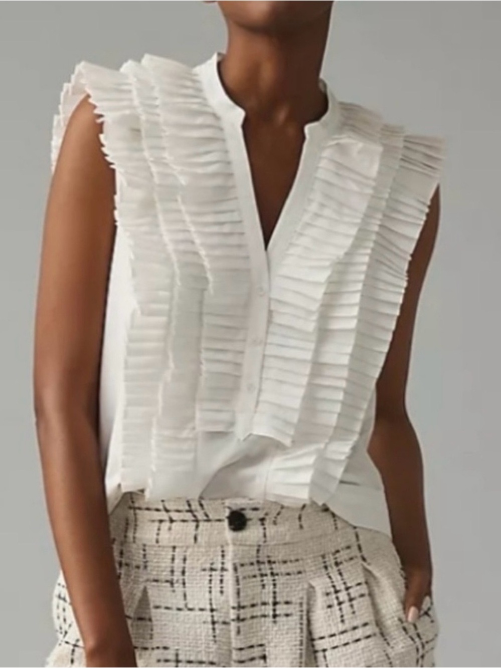 ANTHROPOLOGIE MAEVE SLEEVELESS PLEAT DETAIL TOP, SIZE L, *LIKE NEW*